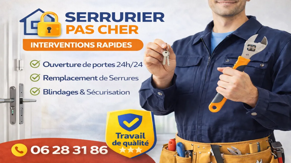 Serrurier pas cher à Venelles pour dépannage, ouverture porte, remplacement serrure et urgence 24h